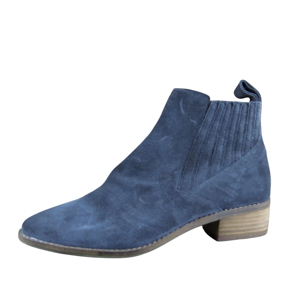 Dolce Vita Suede Ankle Boots Women 8.5 Gray Slip On Low Heel Casual Booties